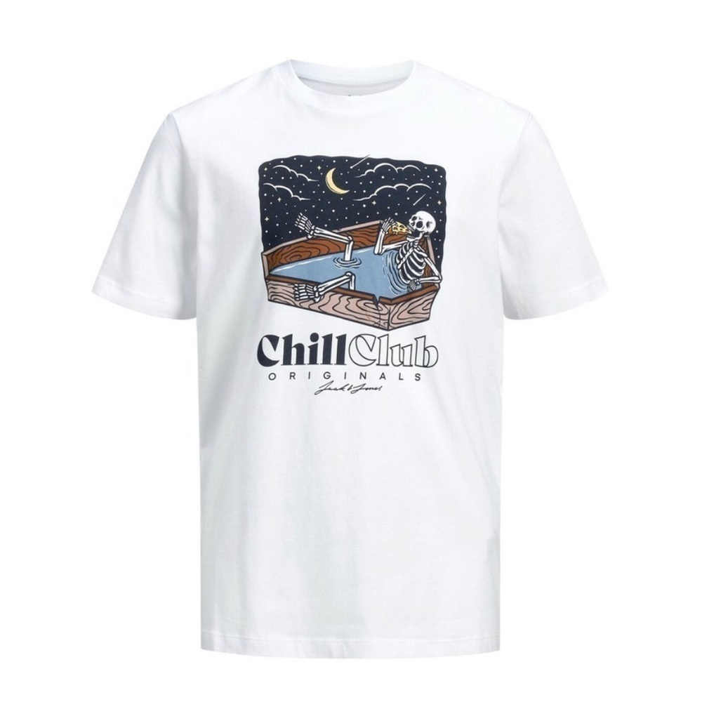 Jack & Jones Originals Kids T Shirt - Boys Size Small - Graphic T-Shirt - White